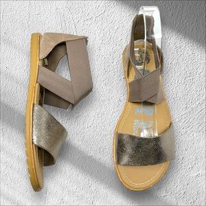 Sorel Women's Ella Sandals in Gold Tan‎ Size 8 1/2 Neutral Classic Flats Summer